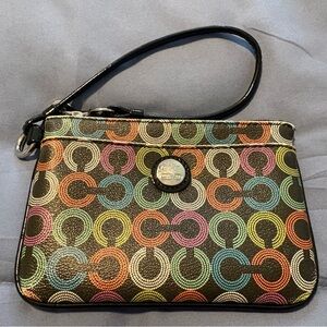 Coach Multicolor Signature Wristlet